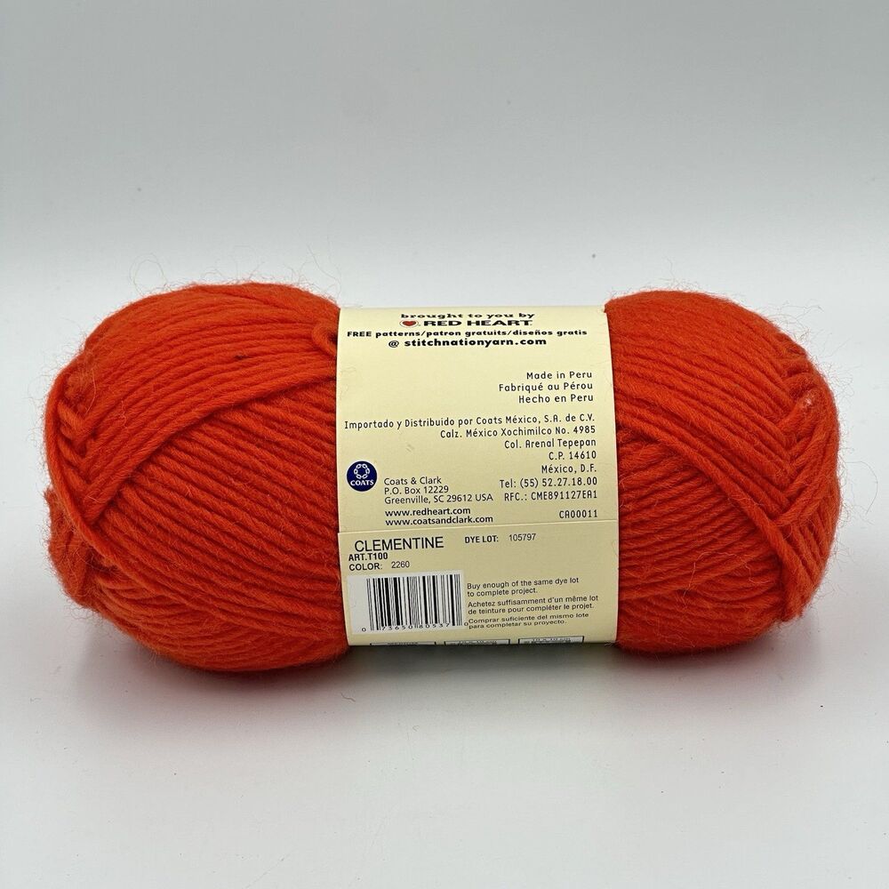 Stitch Nation “FULL O’ SHEEP” Yarn 100% WOOL Partial Skein 2 7/8 Oz “Clementine” - Picture 6 of 7
